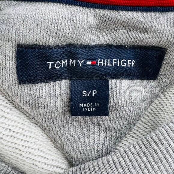 Tommy Hilfiger Mens Sweatshirt Gray/Red/White Colorblock Logo Cotton/Polyester B - Picture 3 of 7
